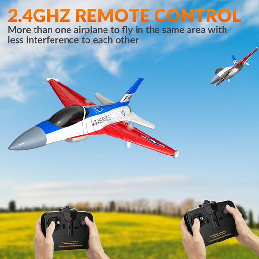 Volantex RC Airplane 2.4Ghz 2CH F16 Falcon With Cool Lights EPP Foam Airplan Gyro Stabilization System For Beginner 762-4RTF