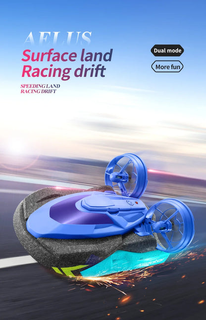 RC speedboat 2 in 1 Remote Control High Speed rc Boat 2.4G Amphibious Hovercraft RC Drift Car Kids Toys Christmas Gifts