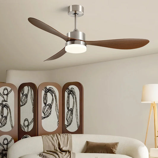 52 Inch Ceiling Fan Industrial Vintage ABS Ventilator with Light Remote Control Decorative Blower Retro Large Fans