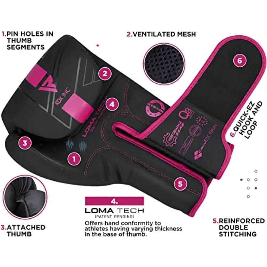 Women Boxing Gloves, Pro Training Sparring, Maya Hide Leather, Muay Thai MMA Kickboxing, Adult, Heavy Punching Bag Focus Mitts
