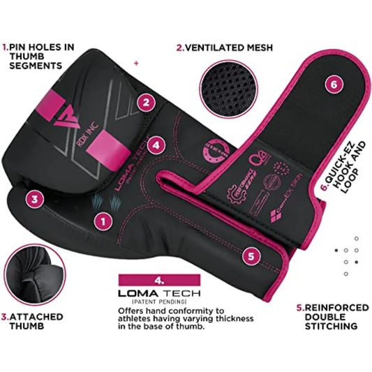 Women Boxing Gloves, Pro Training Sparring, Maya Hide Leather, Muay Thai MMA Kickboxing, Adult, Heavy Punching Bag Focus Mitts