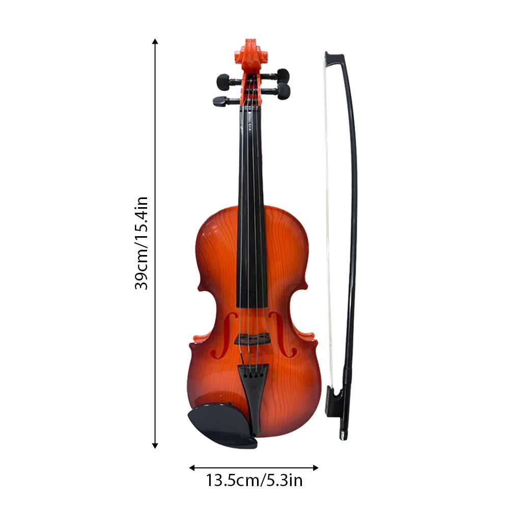 Simulated Violin Music Practice Violin Kit for Beginners Musical Instrument Exquisite Workmanship Performance Props Gifts Light brown