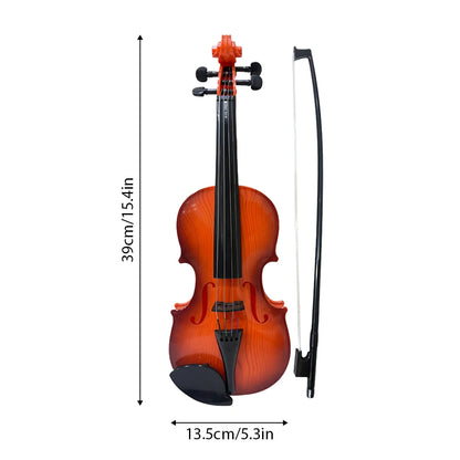 Simulated Violin Music Practice Violin Kit for Beginners Musical Instrument Exquisite Workmanship Performance Props Gifts Light brown