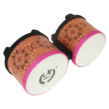 MBAT 4 +5 Inch Bongos Drum Set Percussion Instrument Indian Bongo Drum Cuban Portable Percussion Child Educational Toy