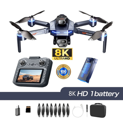 8K Professional HD GT8 MINI Drone GPS 360° Dual Cameras 5G WIFI Brushless Motors Obstacle Avoidance Foldable FPV Quadcopter Toys Blue-8K-1Batter