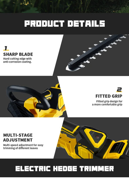 VIVSSO Cordless Electric Hedge Trimmer Lawn Mower Household Shrub Weeding Pruning Mower Garden Tools For Dewalt 20v Battery Pins