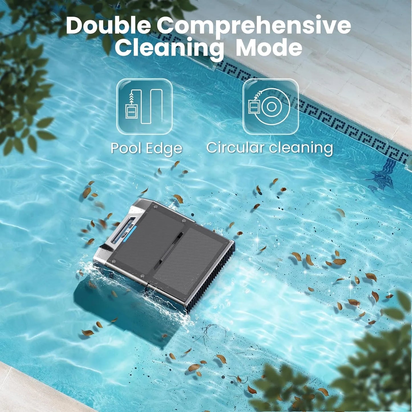 2026 Upgraded Solar Pool Skimmer 24 Hours Robotic Pool Cleaner with Remote Control Smart Obstacle Avoidance Dual Charging Option