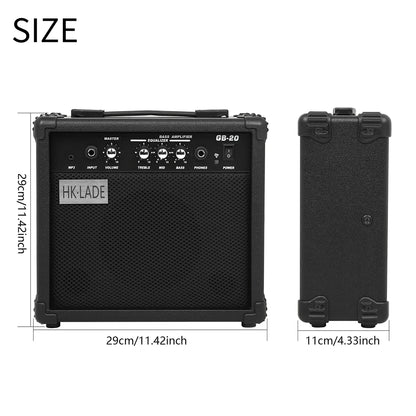 IRIN GB-20W Mini Electric Guita Amplifier 4 Tuning Portable Guitar For Electric Guitar Bass Tri-Band EQ Control Guitar Parts