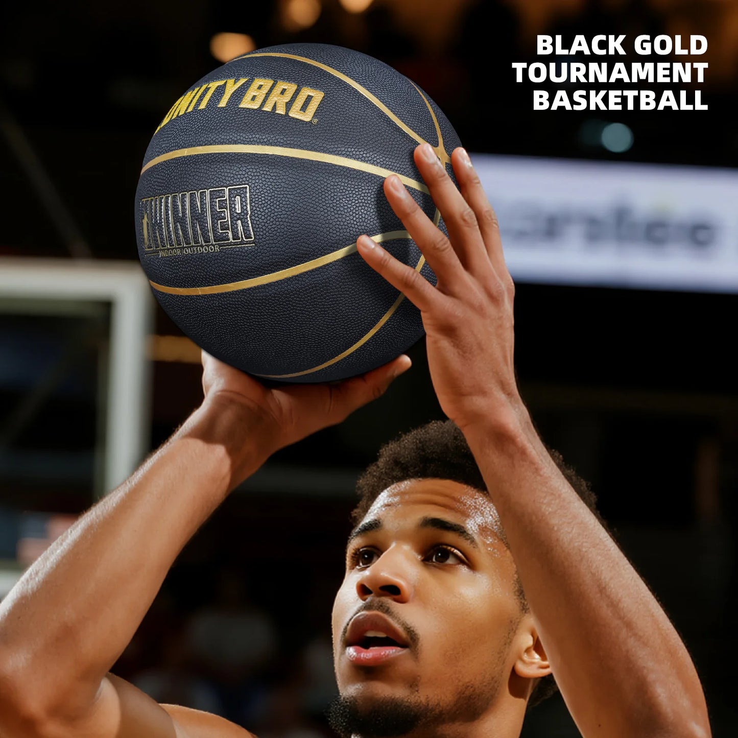 PU Composite Basketball Size7 Outdoor Indoor Match Training Ball For Youth Women Men Standard Basketball Black Gold High Quality