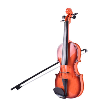 Simulated Violin Music Practice Violin Kit for Beginners Musical Instrument Exquisite Workmanship Performance Props Gifts Light brown