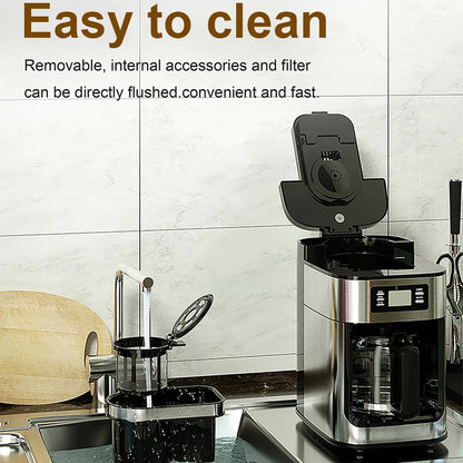 XEOLEO Automatic Coffee Machines 2 In1 Drip LED-Display Electric Bean Coffee Maker Espresso Tea Boiler Drip Mill Beans Grinding