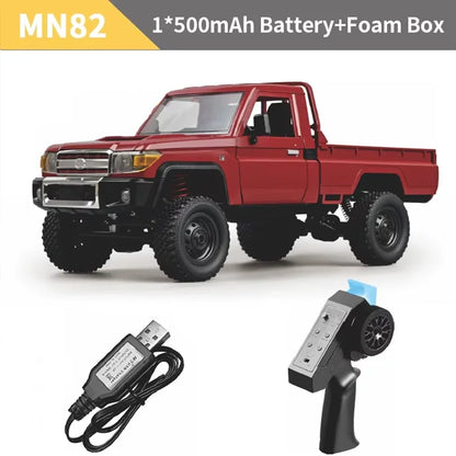 New Upgraded Full Scale RC CAR MN82 1:12 4WD Off-Road Crawler Car Pick Up Truck Controllable Headlights 2.4G Remote Control Toys