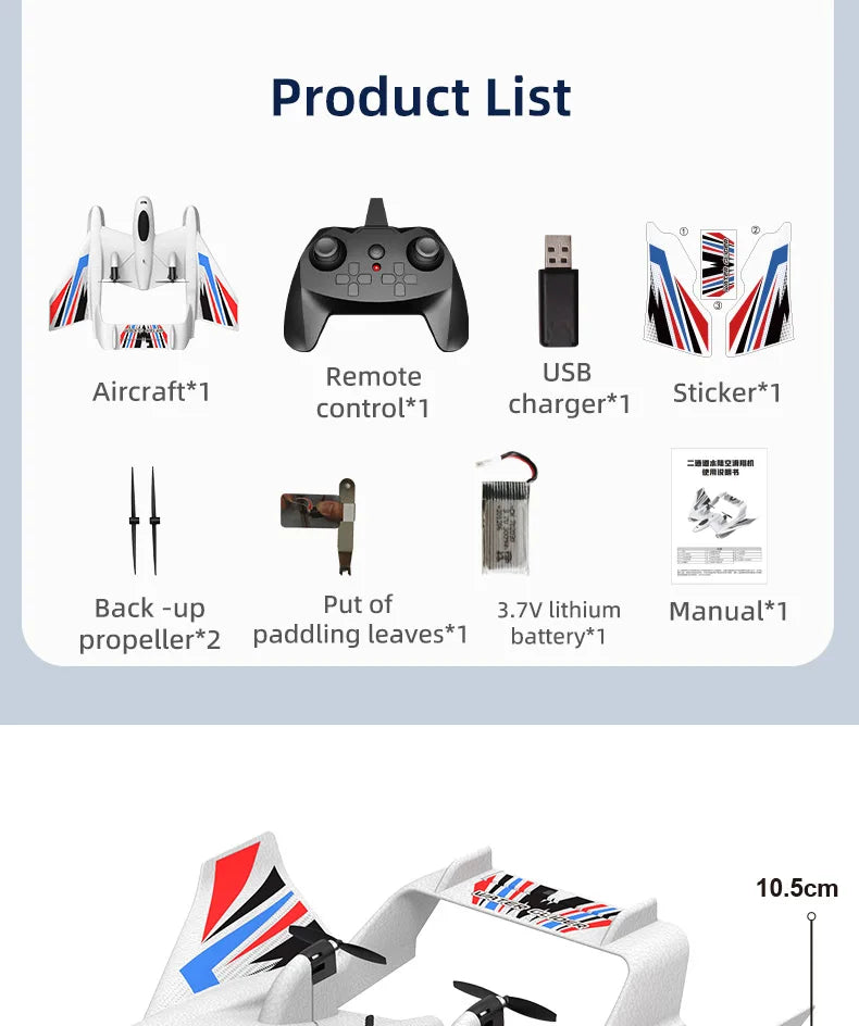 Amphibious Waterproof Gyro Stabilized RC Plane Boat EPP Foam Water Land Flying Airplane Fixed Wing Aircraft Toys Gift