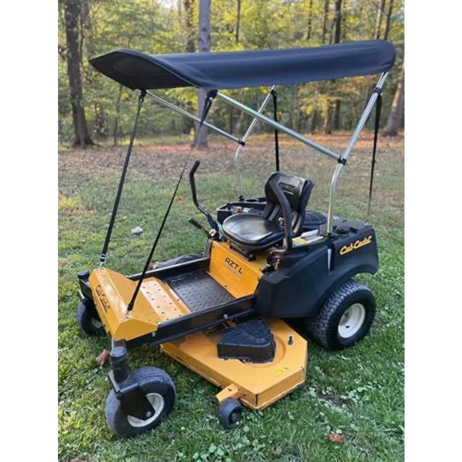 Sun Pro Series Lab Certified 50+ UPF Quick Release Sun Shade Canopy in Black for Zero Turn Lawn Mower - Fits Kubota, Bad Boy