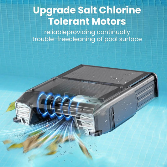 2026 Upgraded Solar Pool Skimmer 24 Hours Robotic Pool Cleaner with Remote Control Smart Obstacle Avoidance Dual Charging Option