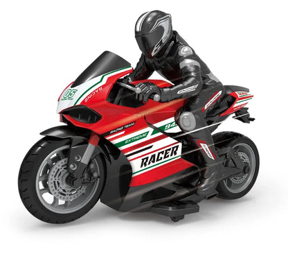 1: 10 2.4G High Speed Remote Control RC Stunt Motorbike drift Car 30mins Drive Racing Motorbike RC Motorcycle Toy model Red