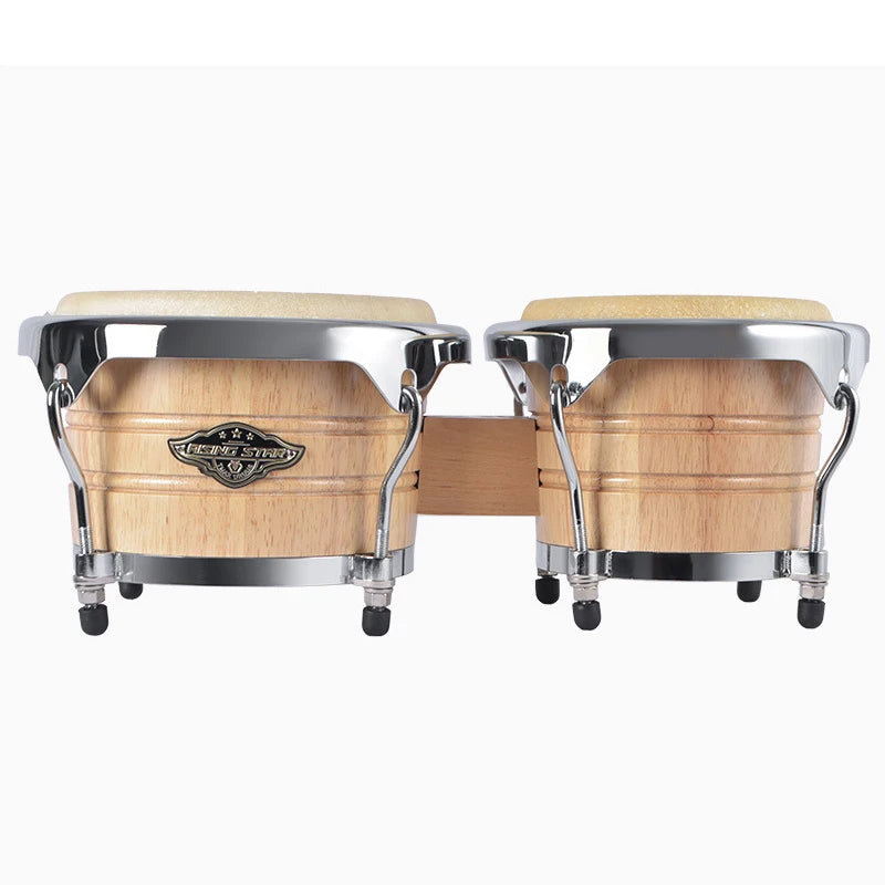 Professional Bongos 7 Inches 9 Inches Wooden Water Buffalo Leather African Bongo Drums Tambourine Rhythm Percussion Instrument