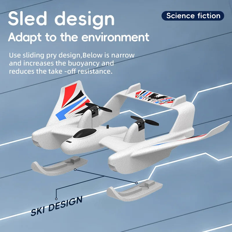 Amphibious Waterproof Gyro Stabilized RC Plane Boat EPP Foam Water Land Flying Airplane Fixed Wing Aircraft Toys Gift