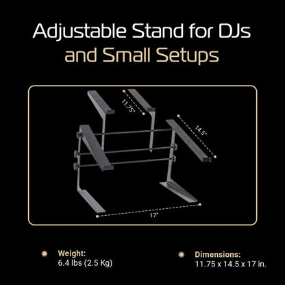 Portable Adjustable DJ Controller Stand for Laptop and Gear, Durable Home Club Road Use