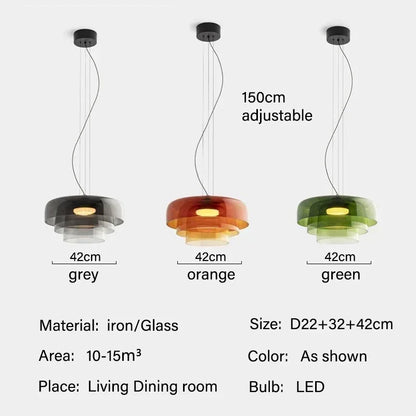 Scandinavian Restaurant High-End Glass Pendant Light Simple Study Bedroom Headboard Designer Art Glass Lamp