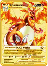 Pokemon English Metal Card Anime Pikachu Charizard Mewtwo Blastoise Vmax Shiny Letters Game Collection Card Kids Toy Gifts 12 Pcs Set-2