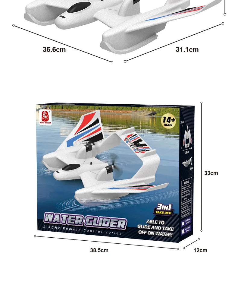 Amphibious Waterproof Gyro Stabilized RC Plane Boat EPP Foam Water Land Flying Airplane Fixed Wing Aircraft Toys Gift