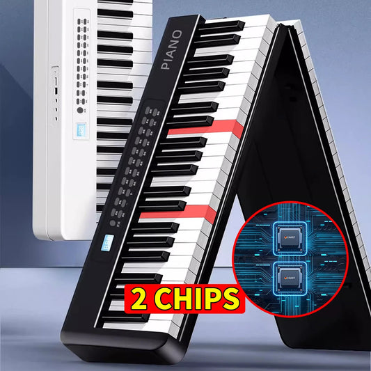 New Folding Piano 88 Keys Midi Musical Keyboard Professional Children's Music Instruments Adult Electronic Portable Synthesizer 61Key White