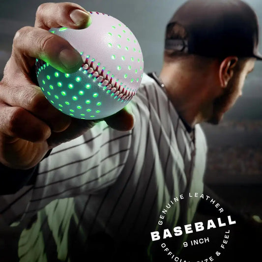 Glow Baseball Colorful LED Light Up 6 Colors 2 Shining Molds Faux Leather Rechargeable Practice Baseball Kids Toy