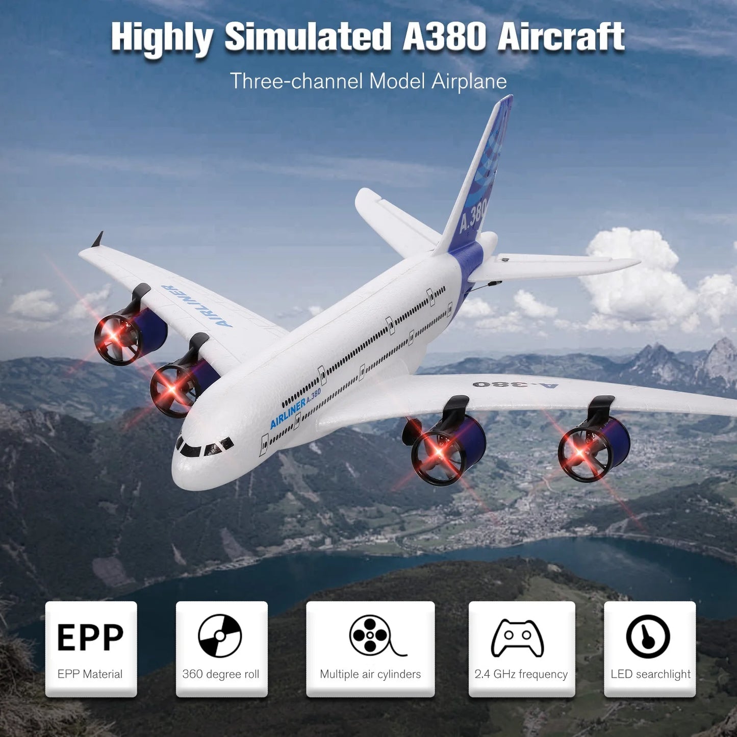NEW RC Airplane 2.4G Three Channel 360 Degree Roll Remote Control Flying Aircraft for Beginner Flying Aircraft for Beginner