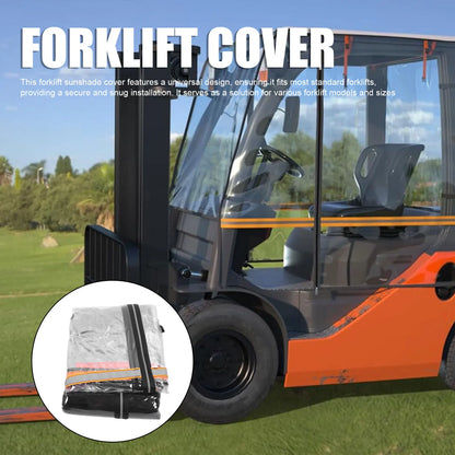 Forklift Cover Dust Rain Wind Proof Transparent EVA Protective Enclosure All Weather Forklift Sunshade Forklift Protective Cover