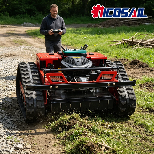 CE Certified QL500D Robotic Lawn Mower 140kg Weight 24V 24AH Battery Remote Start Slope Grass Cutter