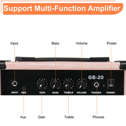 20W GB-20 Electric Bass Guitar Amplifier Natural Color