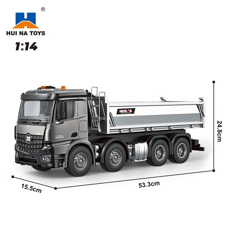 Huinna 1536 Pro New Alloy Remote Control 1:14 Scale Heavy Duty Engineering Tipper Truck Mixer Remote Control Toys For Adults