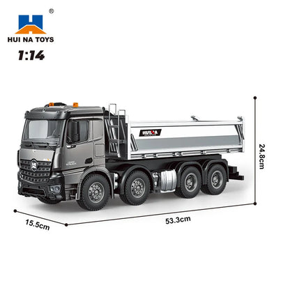 Huinna 1536 Pro New Alloy Remote Control 1:14 Scale Heavy Duty Engineering Tipper Truck Mixer Remote Control Toys For Adults