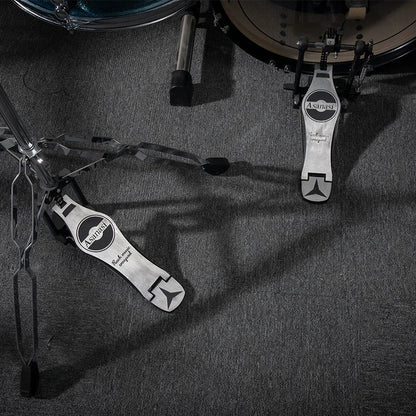 Portable Silent Drum Set with Double-sided Drum, 6-ply Maple and 4-ply Poplar Shells, Cymbals, and A Drum Chair Included Black