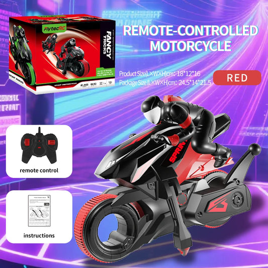 Y09 RC Motorcycle Rc Cars Self-stable Balance Standing Competitive Racing Drift Stunt Electric Motorcycle Toys for Kids Children Red