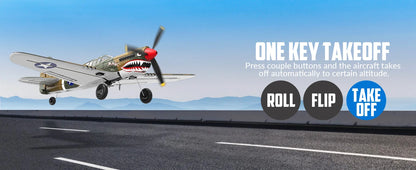 Volantex RC Airplane P40 Fighter Warhawk 2.4GHz 4CH EPP 6-Axis Gyro 400mm Wingspan One Key U-Turn Aerobatic 761-13 RTF
