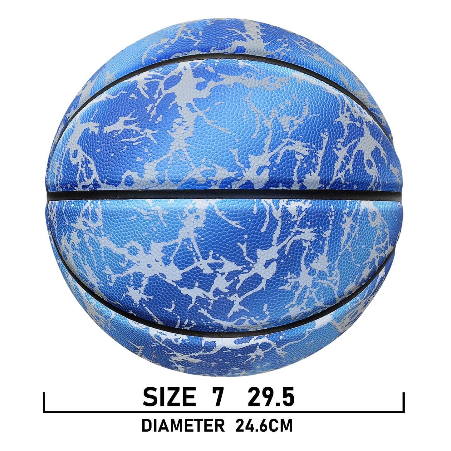Glowing Basketball Leather Luminous Wear-Resistant Ball Size 7-29.5'' For Youth, In & Outdoor Basketball Night Game