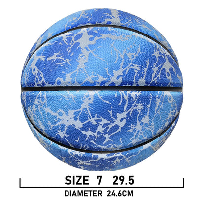 Glowing Basketball Leather Luminous Wear-Resistant Ball Size 7-29.5'' For Youth, In & Outdoor Basketball Night Game