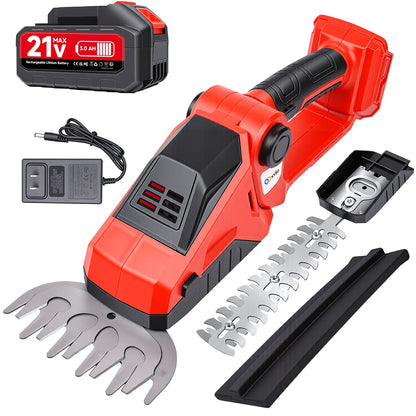 XYSD 2-in-1 Cordless Hedge Trimmer, with Battery , Cordless Grass Shear & Shrubbery Trimmer for Gardens, Yards and lawns