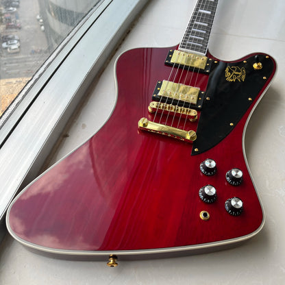 Firebird Electric Guitar Mahogany Body Rosewood Fretboard Transparent Red Color Electric Guitar-Themed Burgundy