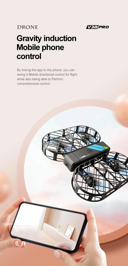 New 8K MINI RC Drone WIFI FPV Hover Camera Pocket Remote Control Helicopter WIFI FPV Foldable Quadcopter Toys Gift for Kids Boy