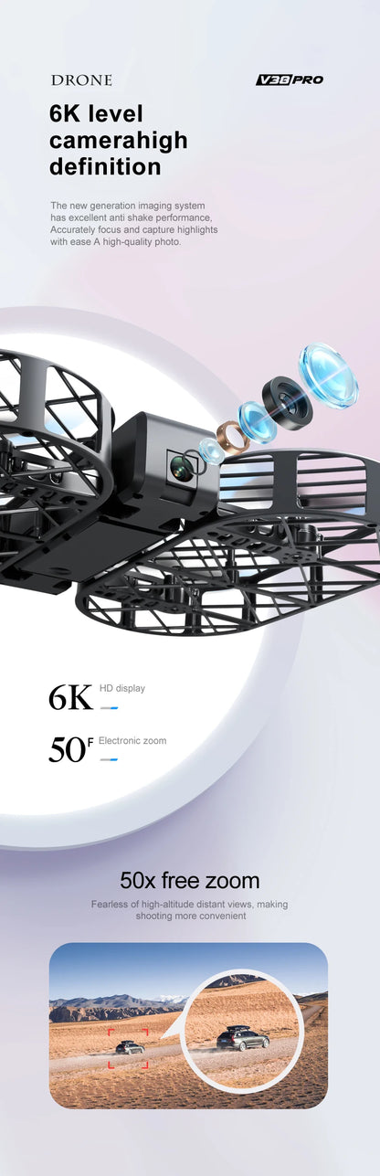 New 8K MINI RC Drone WIFI FPV Hover Camera Pocket Remote Control Helicopter WIFI FPV Foldable Quadcopter Toys Gift for Kids Boy
