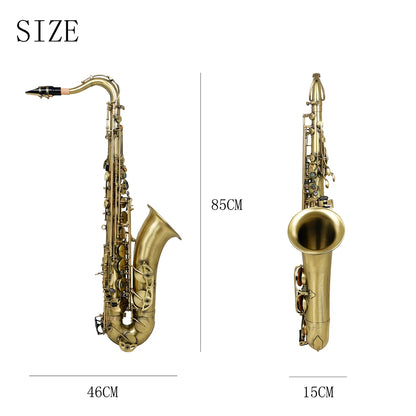 M MBAT Tenor Sax in Bb Professional Brass Saxophone Instrument in Bb Professional Concert Woodwind Instrument For Music Lovers Cyan Antique