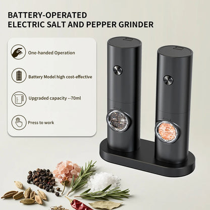 Electric Automatic Mill Pepper And Salt Grinder With LED Light Adjustable Coarseness Partner Manufacturers