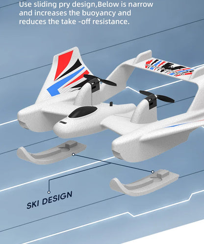 Amphibious Waterproof Gyro Stabilized RC Plane Boat EPP Foam Water Land Flying Airplane Fixed Wing Aircraft Toys Gift
