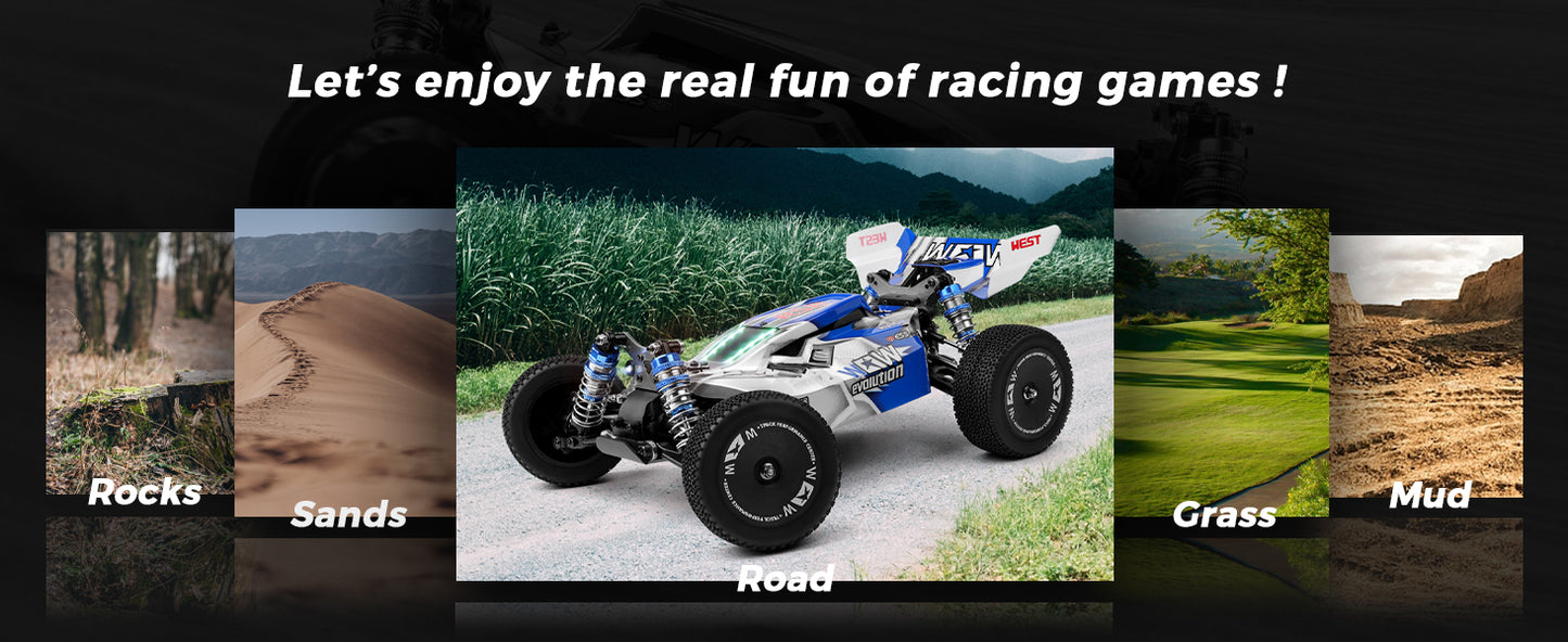 WLtoys144011 1/14 4WD RC Cars for Adults , Max 43 Mph Off-road Fast RC Car,Upgraded version(144001V2) ,Suitable for Outdoors