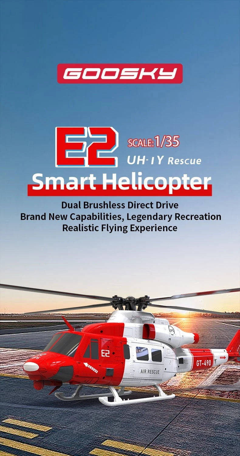 Goosky E2 UH-1Y Air Rescue GPS Helicopter - RTF with Carrying Case
