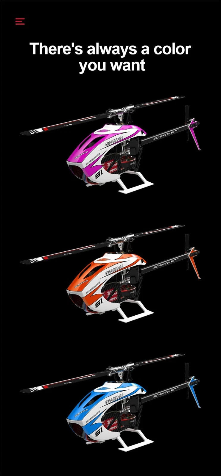 Goosky Legend S1 Helicopter (BNF) - Orange