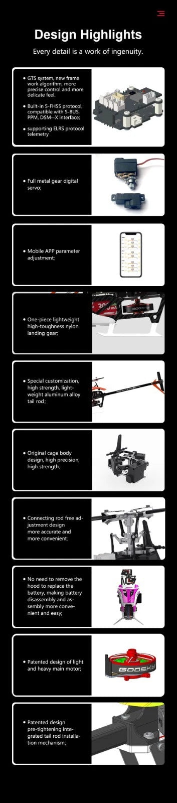 Goosky Legend S1 Helicopter (BNF) - Orange